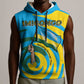 Rwanda Sleeveless Hoodie with Imigongo Spiraling Flag Hand Wave Time Spirit - African Pride