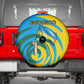 Rwanda Spare Tire Cover with Imigongo Spiraling Flag Hand Wave Time Spirit