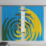 Rwanda Window Curtain with Imigongo Spiraling Flag Hand Wave Time Spirit