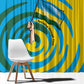 Rwanda Window Curtain with Imigongo Spiraling Flag Hand Wave Time Spirit