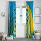 Rwanda Window Curtain with Imigongo Spiraling Flag Hand Wave Time Spirit