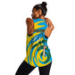 Rwanda Women Racerback Tank with Imigongo Spiraling Flag Hand Wave Time Spirit
