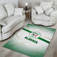 Algeria Soccer Area Rug with Desert Warriors Text and National Flag Design
