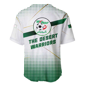 Algeria Soccer Baseball Jersey with Desert Warriors Text and National Flag Design