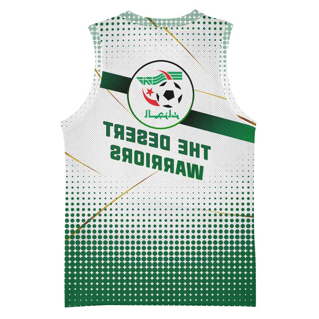 Algeria Soccer Basketball Jersey with Desert Warriors Text and National Flag Design - African Pride