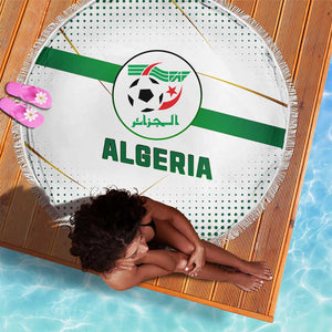 Algeria Soccer Beach Blanket with Desert Warriors Text and National Flag Design