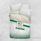 Algeria Soccer Bedding Set with Desert Warriors Text and National Flag Design