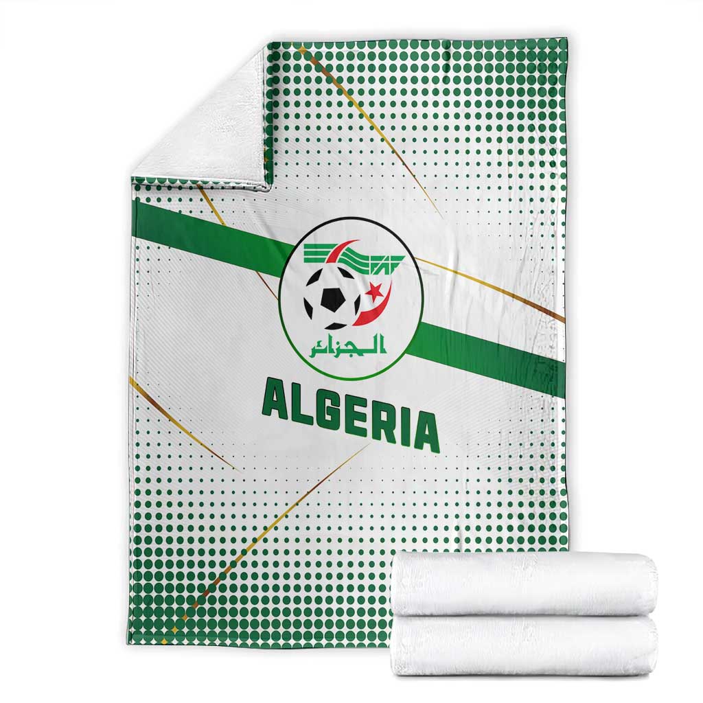 Algeria Soccer Blanket with Desert Warriors Text and National Flag Design