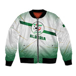 Algeria Soccer Bomber Jacket with Desert Warriors Text and National Flag Design