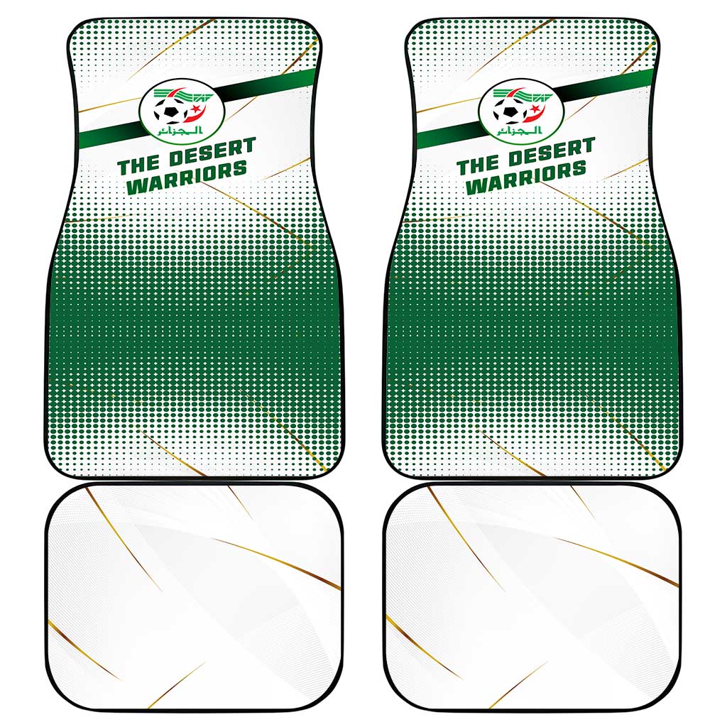 Algeria Soccer Car Mats with Desert Warriors Text and National Flag Design