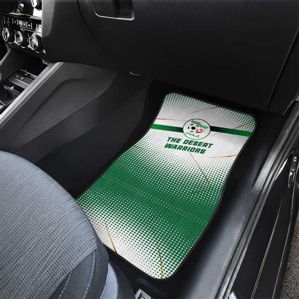 Algeria Soccer Car Mats with Desert Warriors Text and National Flag Design