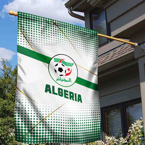 Algeria Soccer Garden Flag with Desert Warriors Text and National Flag Design