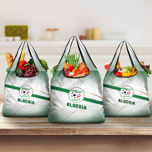 Algeria Soccer Grocery Bag with Desert Warriors Text and National Flag Design