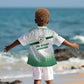 Algeria Soccer Kid Hawaiian Shirt with Desert Warriors Text and National Flag Design