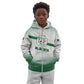 Algeria Soccer Kid Hoodie with Desert Warriors Text and National Flag Design