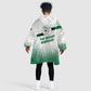 Algeria Soccer Kid Wearable Blanket Hoodie with Desert Warriors Text and National Flag Design