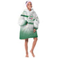 Algeria Soccer Kid Wearable Blanket Hoodie with Desert Warriors Text and National Flag Design