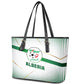 Algeria Soccer Leather Tote Bag with Desert Warriors Text and National Flag Design
