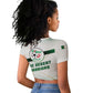 Algeria Soccer Raglan Cropped T shirt with Desert Warriors Text and National Flag Design