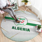 Algeria Soccer Round Carpet with Desert Warriors Text and National Flag Design