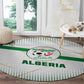 Algeria Soccer Round Carpet with Desert Warriors Text and National Flag Design
