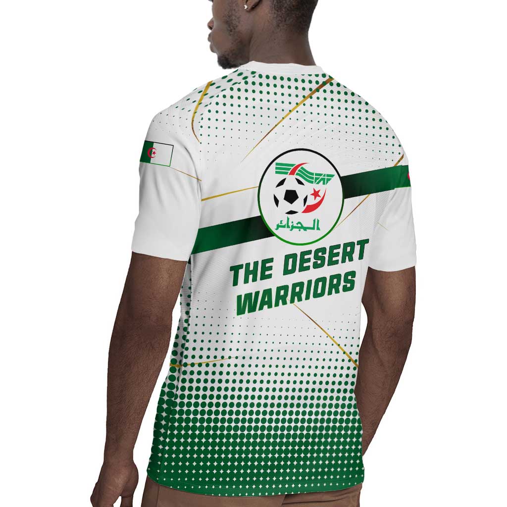 Algeria Soccer Rugby Jersey with Desert Warriors Text and National Flag Design