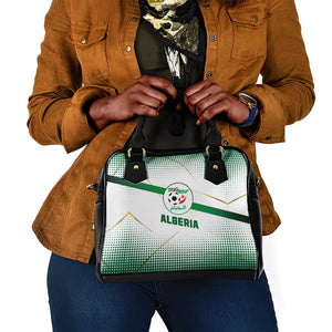 Algeria Soccer Shoulder Handbag with Desert Warriors Text and National Flag Design