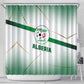 Algeria Soccer Shower Curtain with Desert Warriors Text and National Flag Design