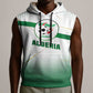 Algeria Soccer Sleeveless Hoodie with Desert Warriors Text and National Flag Design - African Pride
