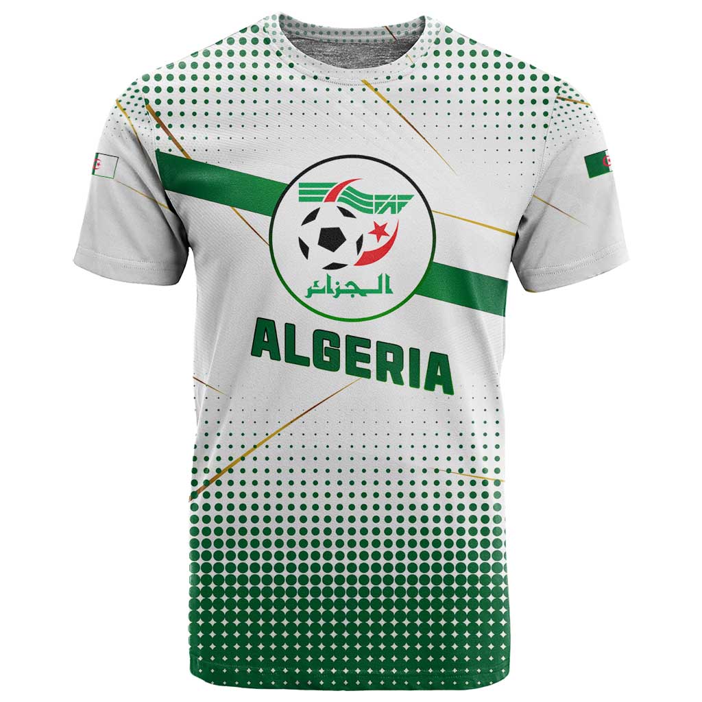 Algeria Soccer T shirt with Desert Warriors Text and National Flag Design