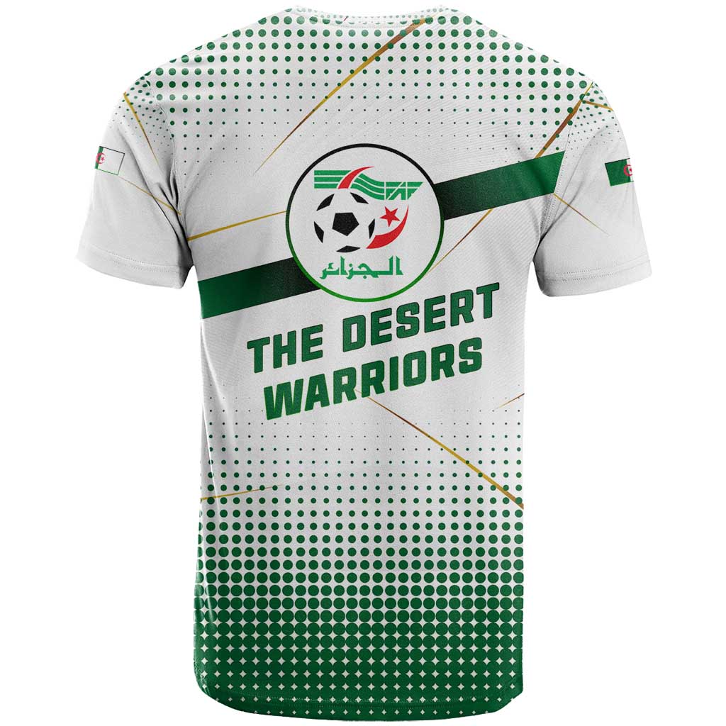 Algeria Soccer T shirt with Desert Warriors Text and National Flag Design