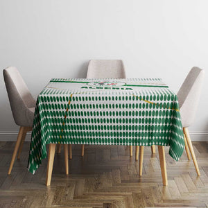 Algeria Soccer Tablecloth with Desert Warriors Text and National Flag Design