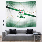 Algeria Soccer Tapestry with Desert Warriors Text and National Flag Design