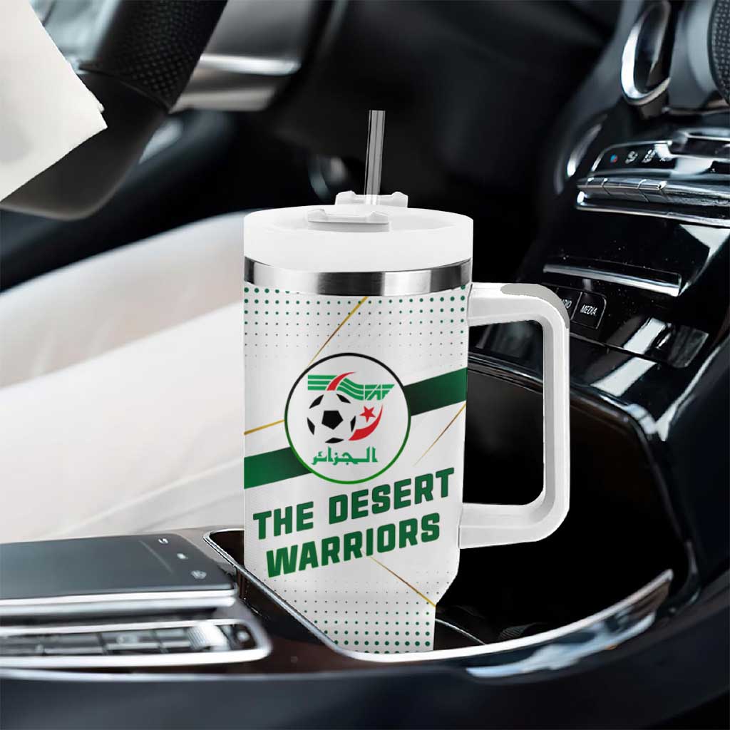 Algeria Soccer Tumbler With Handle with Desert Warriors Text and National Flag Design