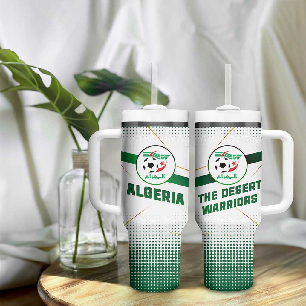 Algeria Soccer Tumbler With Handle with Desert Warriors Text and National Flag Design