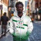 Algeria Soccer Zip Hoodie with Desert Warriors Text and National Flag Design