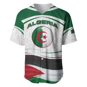 Algeria Baseball Jersey with National Flag and Coat of Arms Crest Design