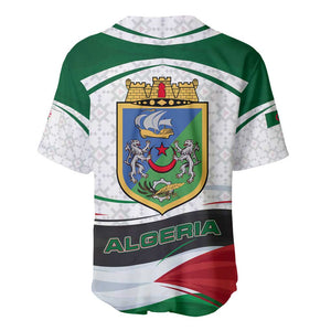 Algeria Baseball Jersey with National Flag and Coat of Arms Crest Design