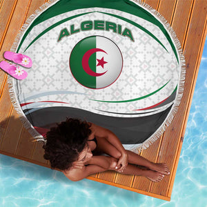 Algeria Beach Blanket with National Flag and Coat of Arms Crest Design