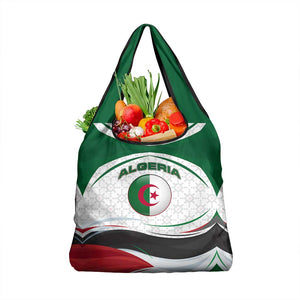 Algeria Grocery Bag with National Flag and Coat of Arms Crest Design