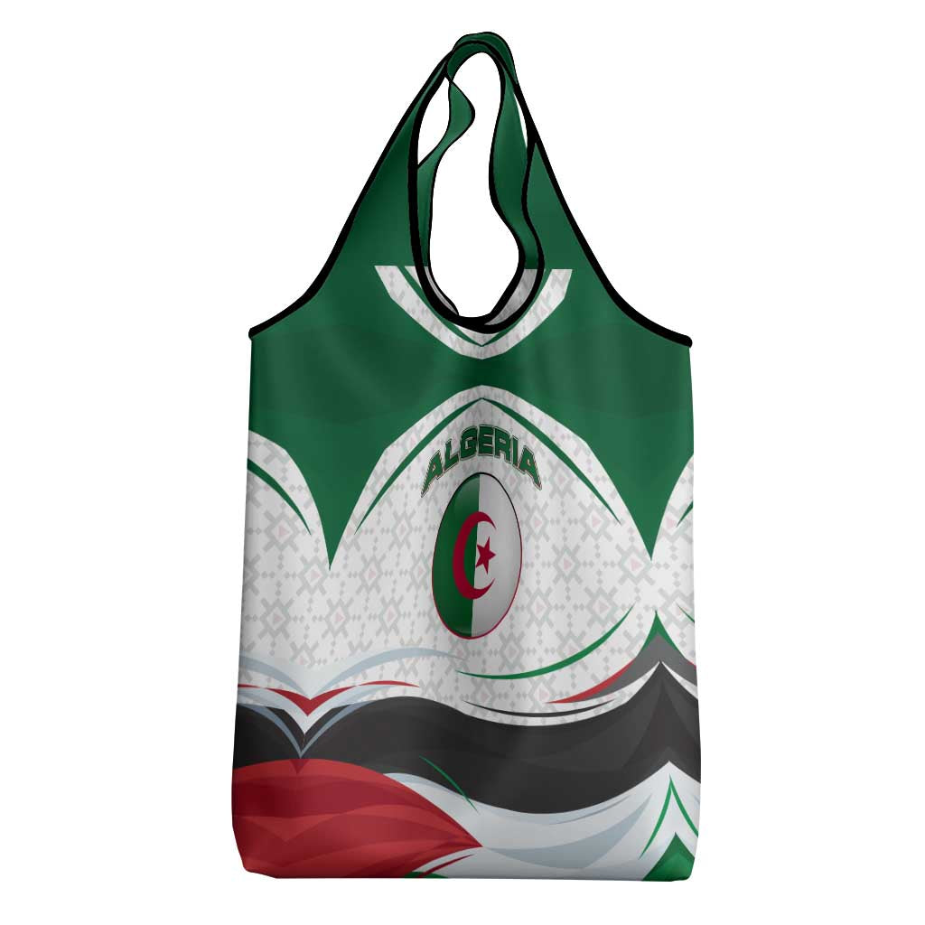 Algeria Grocery Bag with National Flag and Coat of Arms Crest Design