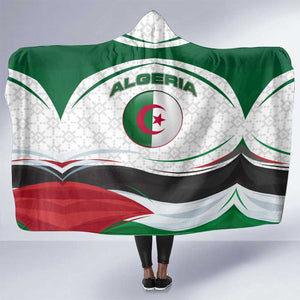Algeria Hooded Blanket with National Flag and Coat of Arms Crest Design