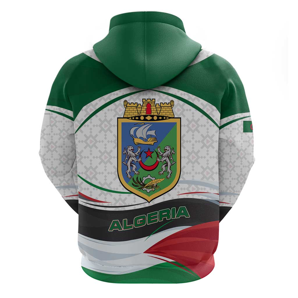 Algeria Hoodie with National Flag and Coat of Arms Crest Design