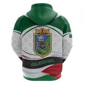 Algeria Hoodie with National Flag and Coat of Arms Crest Design
