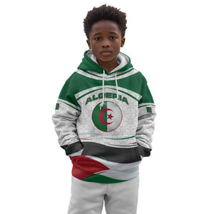 Algeria Kid Hoodie with National Flag and Coat of Arms Crest Design