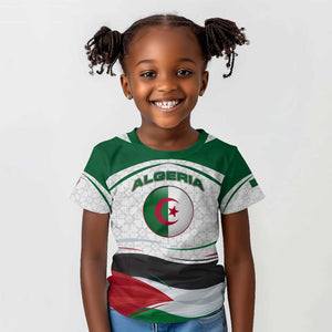 Algeria Kid T shirt with National Flag and Coat of Arms Crest Design