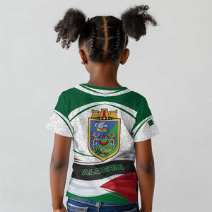 Algeria Kid T shirt with National Flag and Coat of Arms Crest Design
