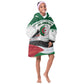 Algeria Kid Wearable Blanket Hoodie with National Flag and Coat of Arms Crest Design