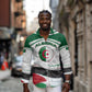 Algeria Long Sleeve Button Shirt with National Flag and Coat of Arms Crest Design