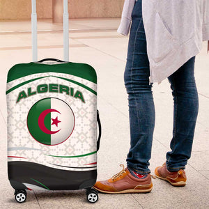 Algeria Luggage Cover with National Flag and Coat of Arms Crest Design